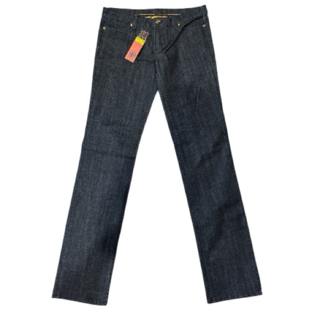 ⭐️NWT⭐️Tory Burch Women’s Skinny Dark Indigo Jeans with Tory Logo Buttons